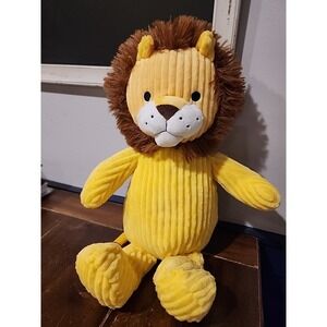 Hug & Luv Lion Plush Yellow Ribbed 17" Jungle King Stuffed Animal Textured